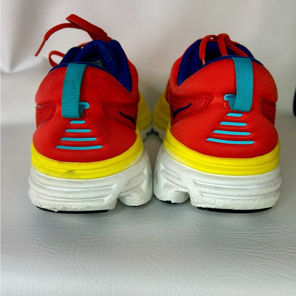 HOKA Bondi 8 Running Shoes – Red Alert / Flame – Men’s 13 (EU 48) EXCELLENT - Picture 6 of 9